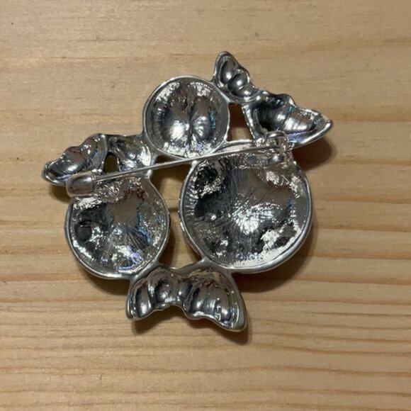 Holiday Candy Brooch With Rhinestones Red & Green Pin - Picture 2 of 3